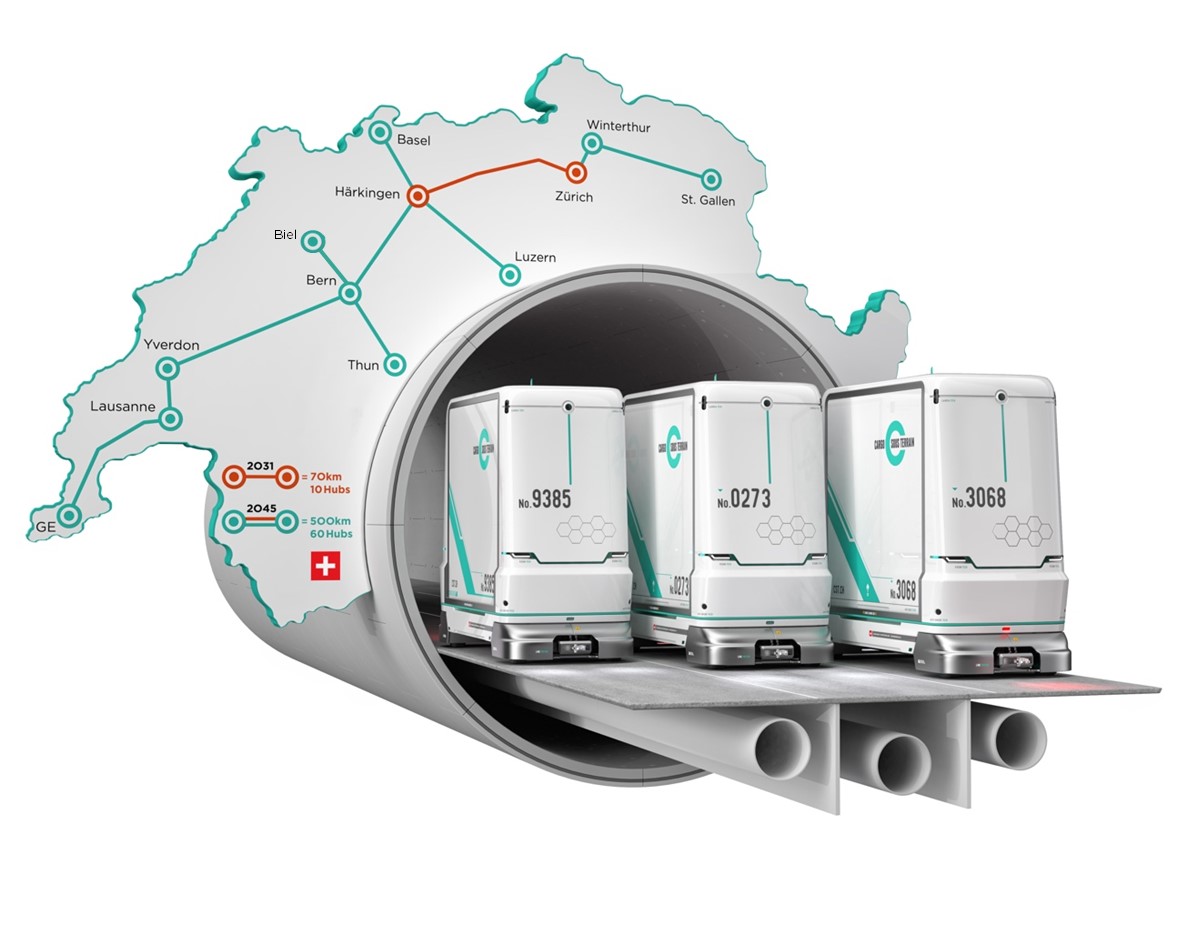 Symbolbild des Cargo Sous Terrain Gesamtnetzes